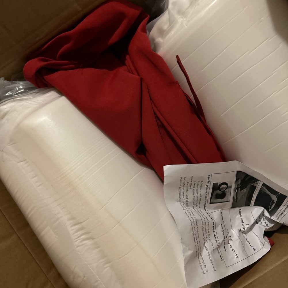 BRAND New4 Lawn Chair Pillows And Covers Maroon Reddish Color
